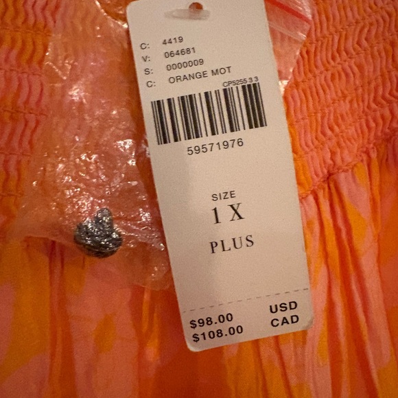 Anthropologie Arielle Sleep Maxi Dress in Orange Motif - Picture 10 of 13